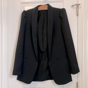 Black puff sleeve blazer small Express no button